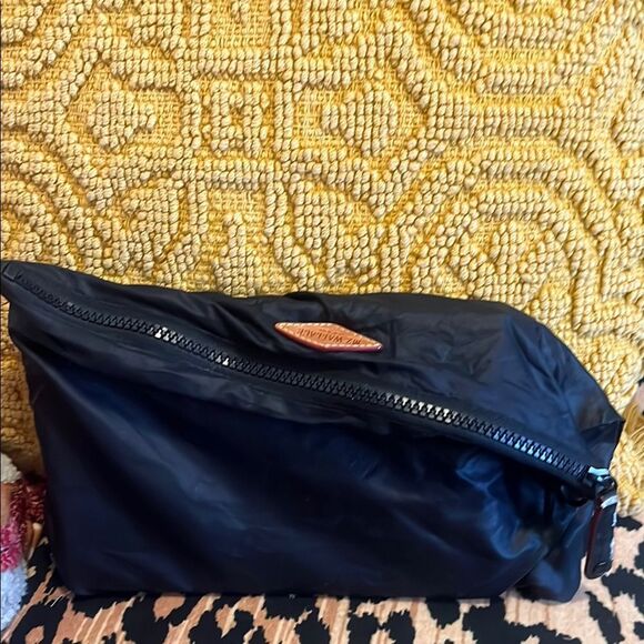 MZ WALLACE Shiny Black Pouch with Brown Accent three included - Picture 5 of 10